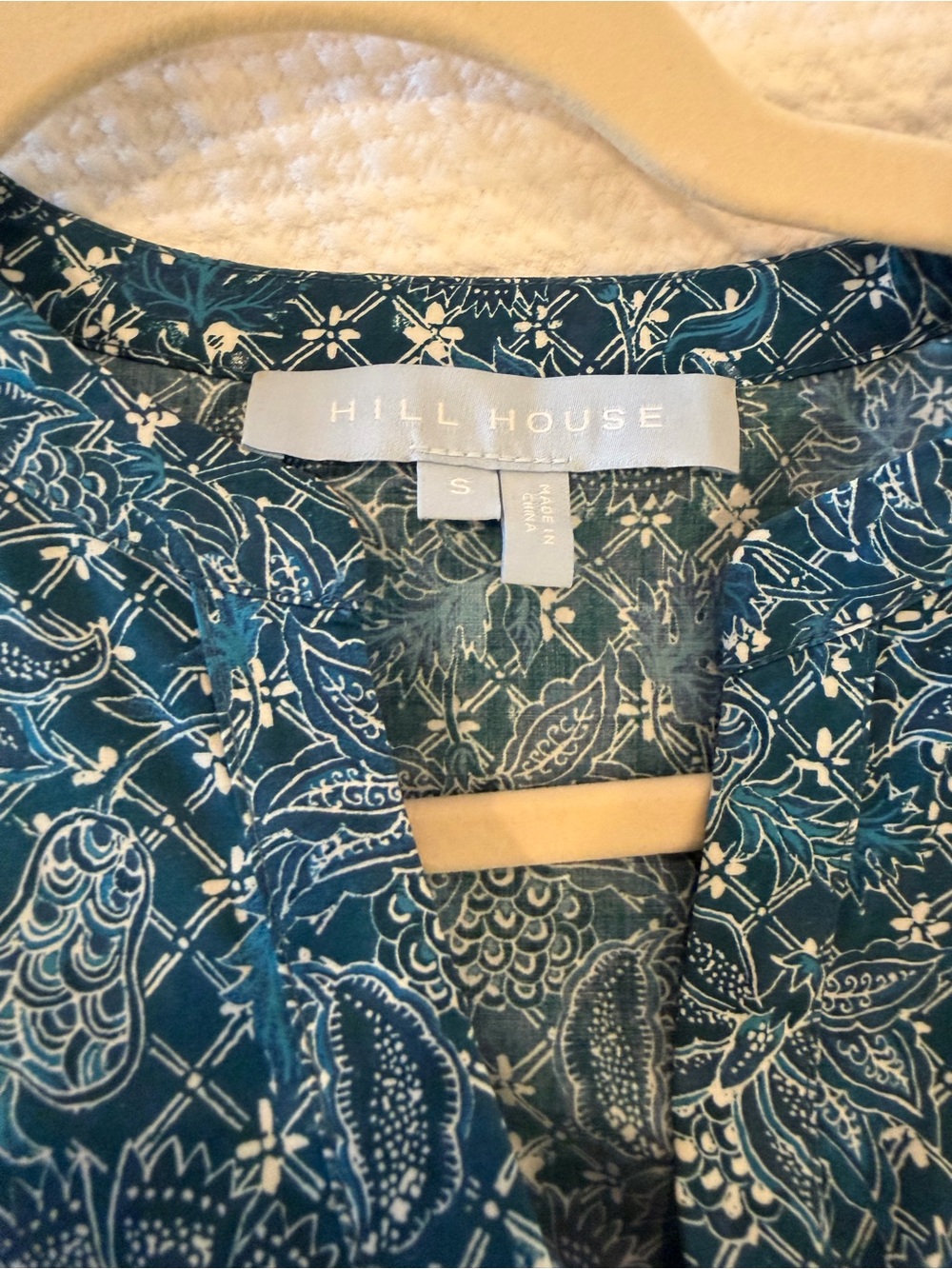 HILL HOUSE YARA DRESS IN NAVY CALICO TRELLIS - Picture 3 of 5
